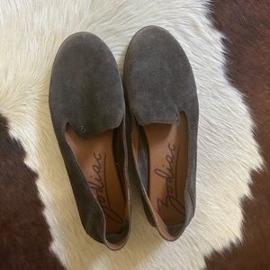 Zodiac Grey Suede Kit Slip-On Smoking Loafers